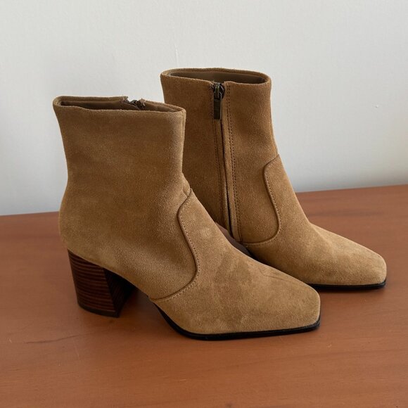 Mango Suede Block Heal Ankle Boots - Picture 1 of 7